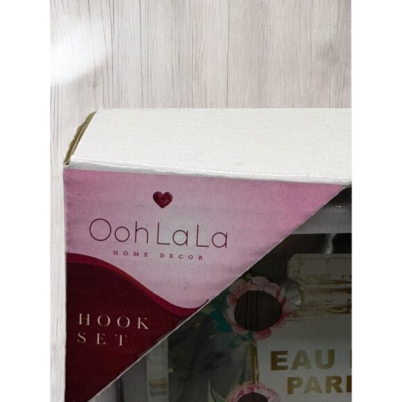 Ooh La La Home Decor Floral Glass Mirror Wall Hook Set - Picture 6 of 6